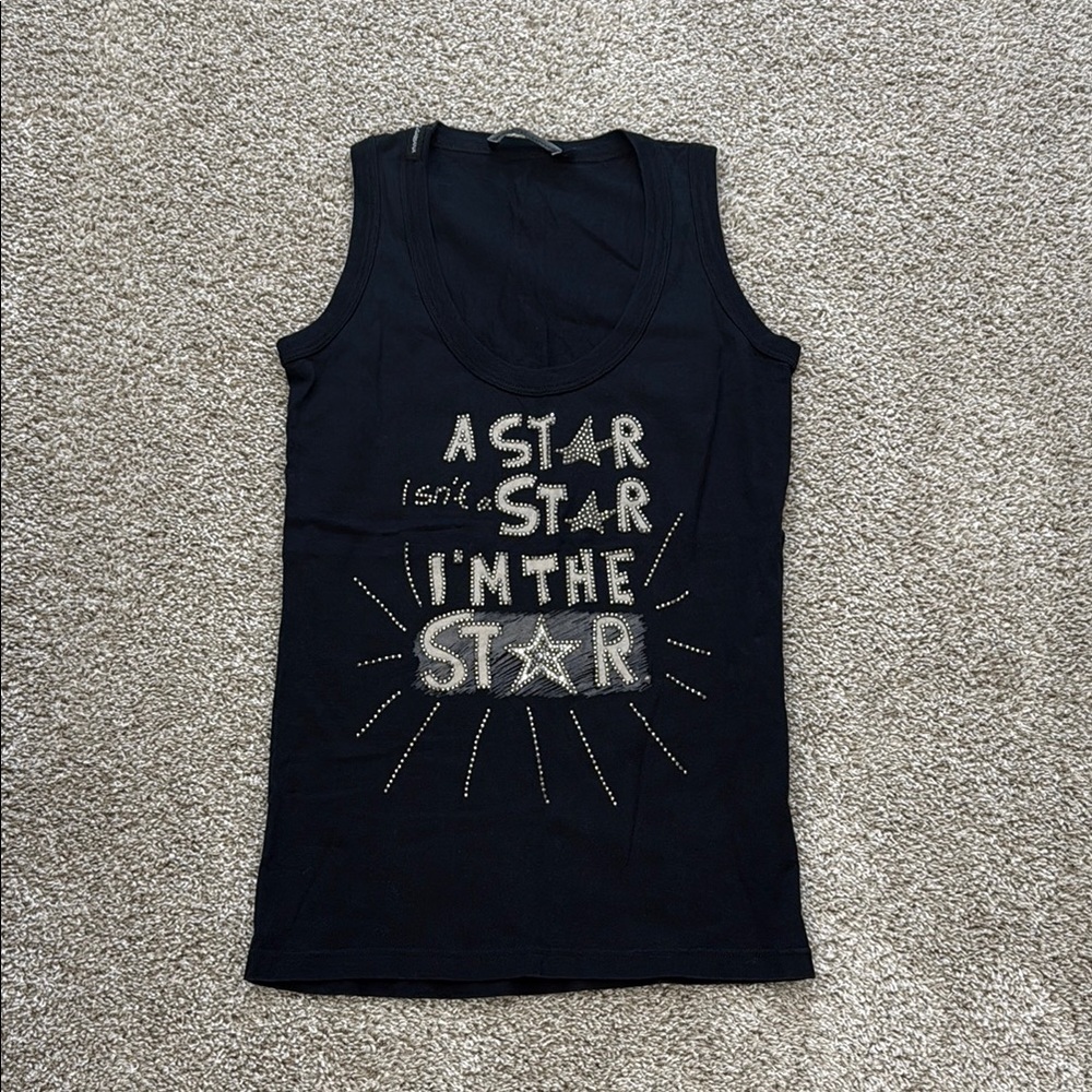 Dolce & Gabbana Black Tank Top with Silver Accents